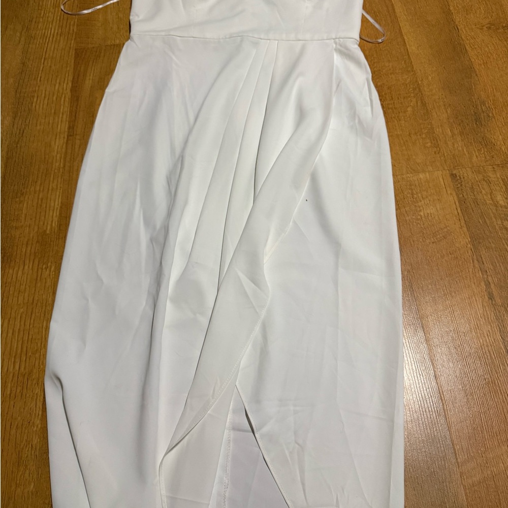 Lulu's Chic White Strapless Dress